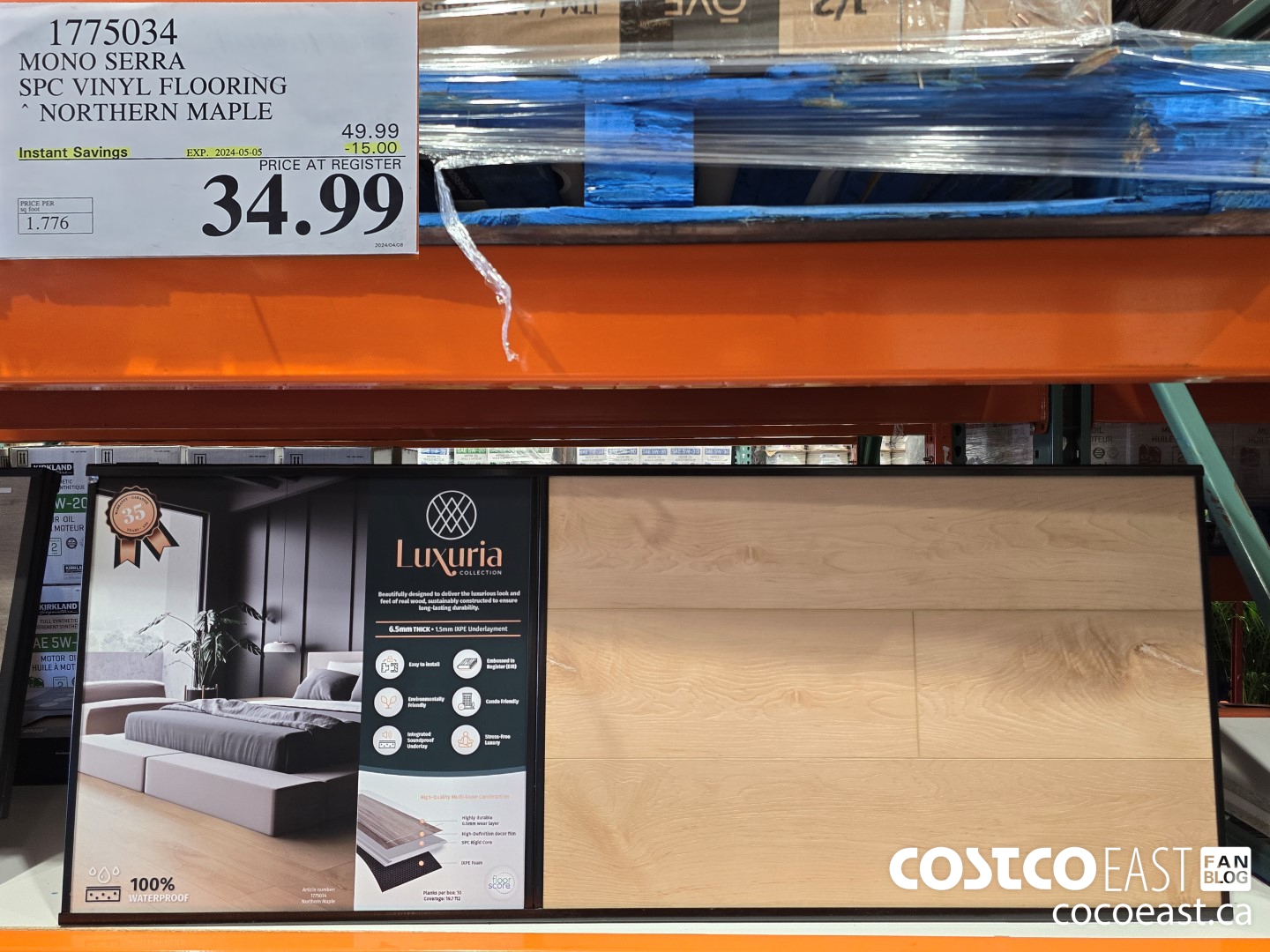 1775034 MONO SERRA SPC VINYL FLOORING NORTHERN MAPLE ($15.00 INSTANT SAVINGS EXPIRES ON 2024-05-05) $34.99