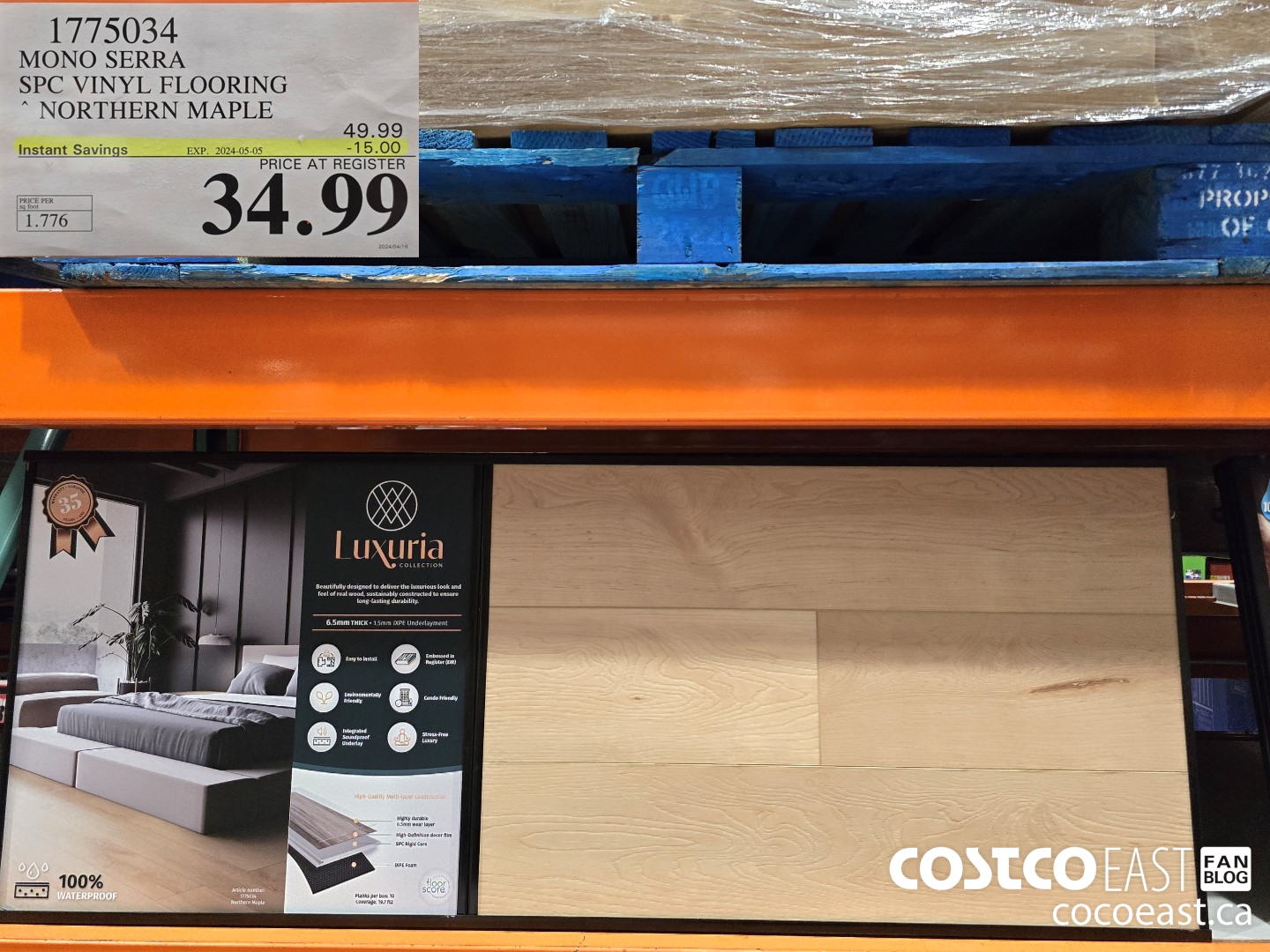 1775034 MONO SERRA SPC VINYL FLOORING NORTHERN MAPLE ($15.00 INSTANT SAVINGS EXPIRES ON 2024-05-05) $34.99