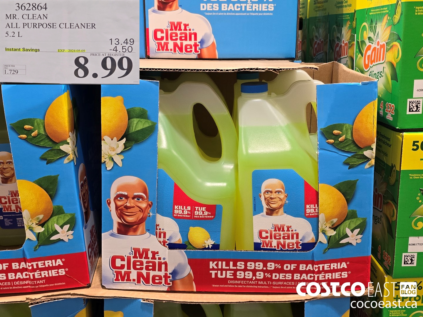 362864 MR. CLEAN ALL PURPOSE CLEANER 5.2 L ($4.50 INSTANT SAVINGS EXPIRES ON 2024-05-05) $8.99