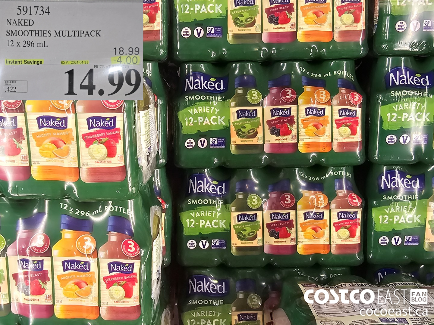 591734 NAKED SMOOTHIES MULTIPACK 12 X 296 ML ($4.00 INSTANT SAVINGS EXPIRES ON 2024-04-21) $14.99