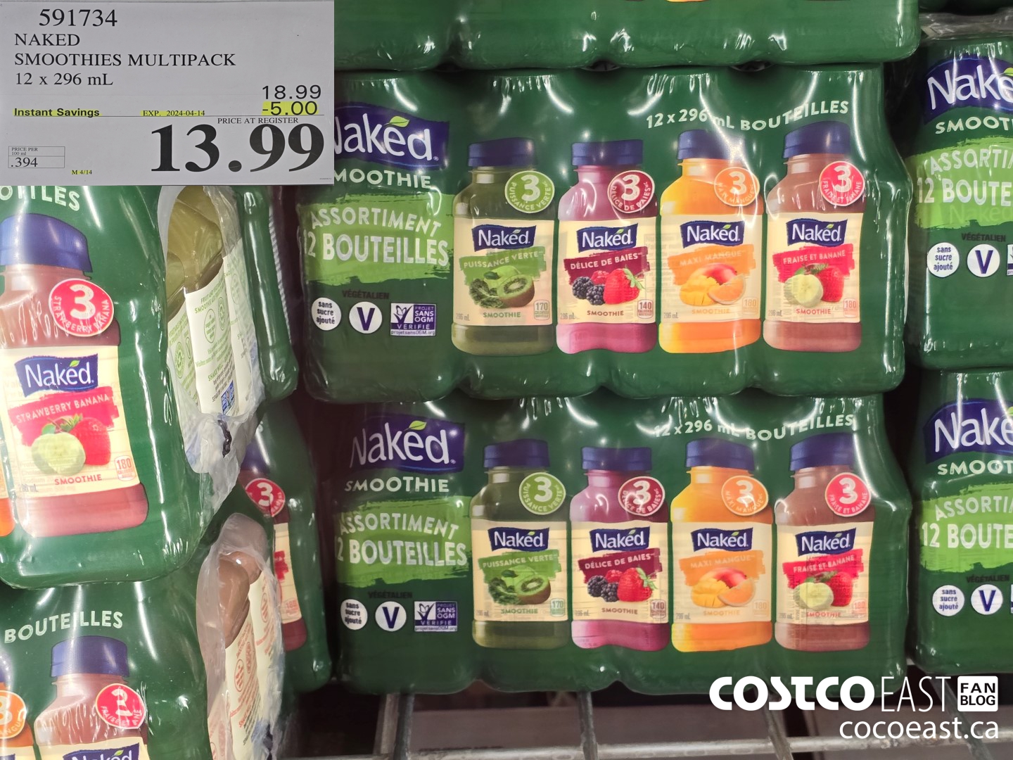 5911734 NAKED SMOOTHIES MULTIPACK 12 x 296 mL ($5.00 INSTANT SAVINGS EXPIRES ON 2024-04-14) $13.99