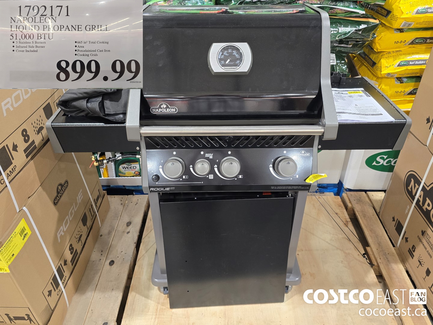 1792171 NAPOLECN LIQUID PROPANE GRILL 51,000 BTU $899.99