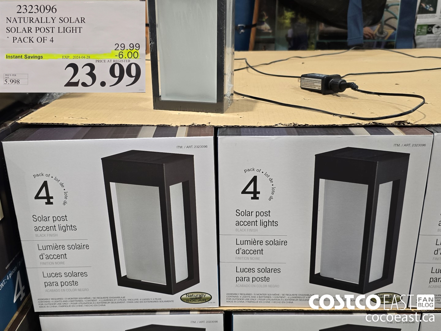 2323096 NATURALLY SOLAR SOLAR POST LIGHT ~ PACK OF 4 ($6.00 INSTANT SAVINGS EXPIRES ON 2024-04-28) $23.99