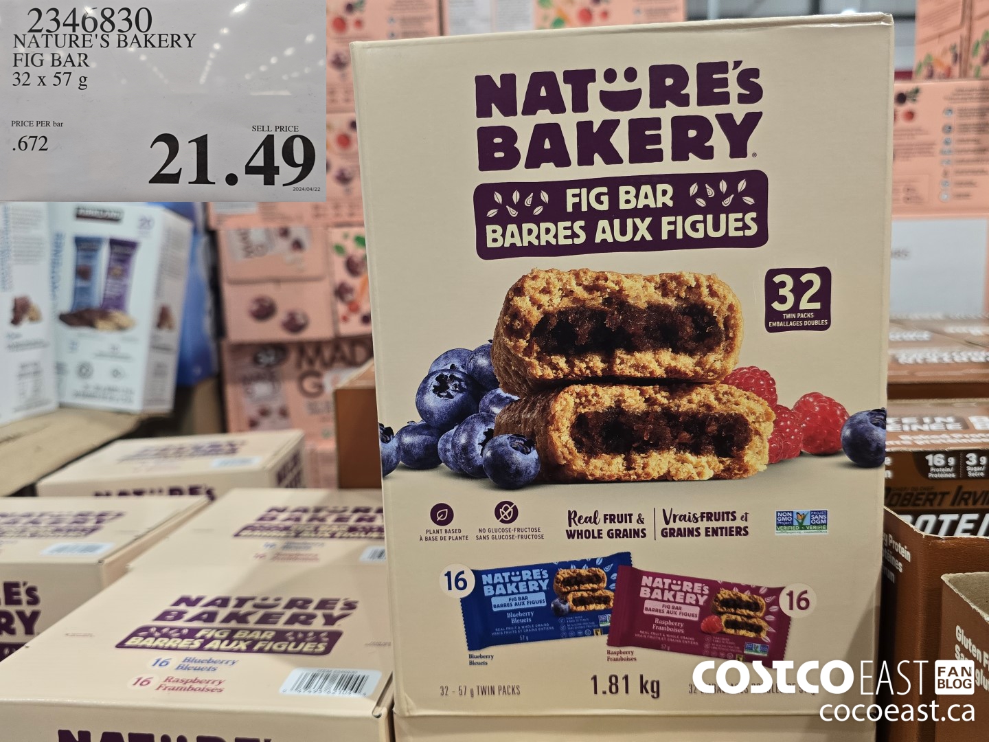 2346830 NATURE'S BAKERY FIG BAR 32 X 57 G $21.49