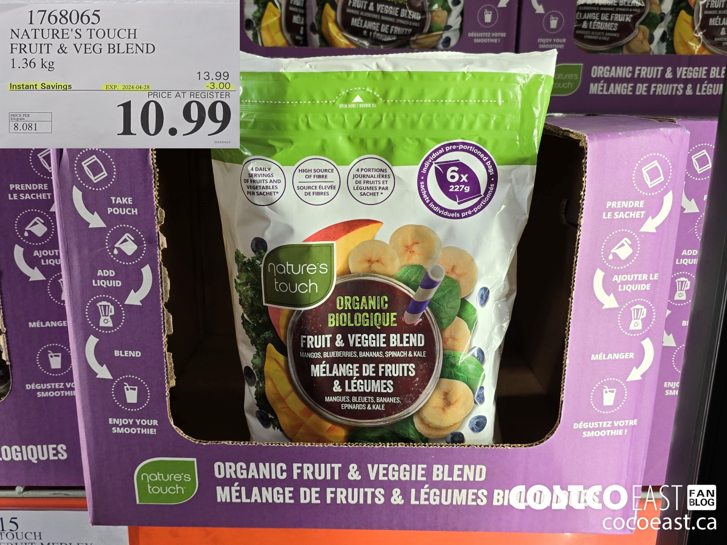 1768065 NATURE'S TOUCH FRUIT & VEG SMOOTHIE 1.36 KG ($3.00 INSTANT SAVINGS EXPIRES ON 2024-04-28) $10.99