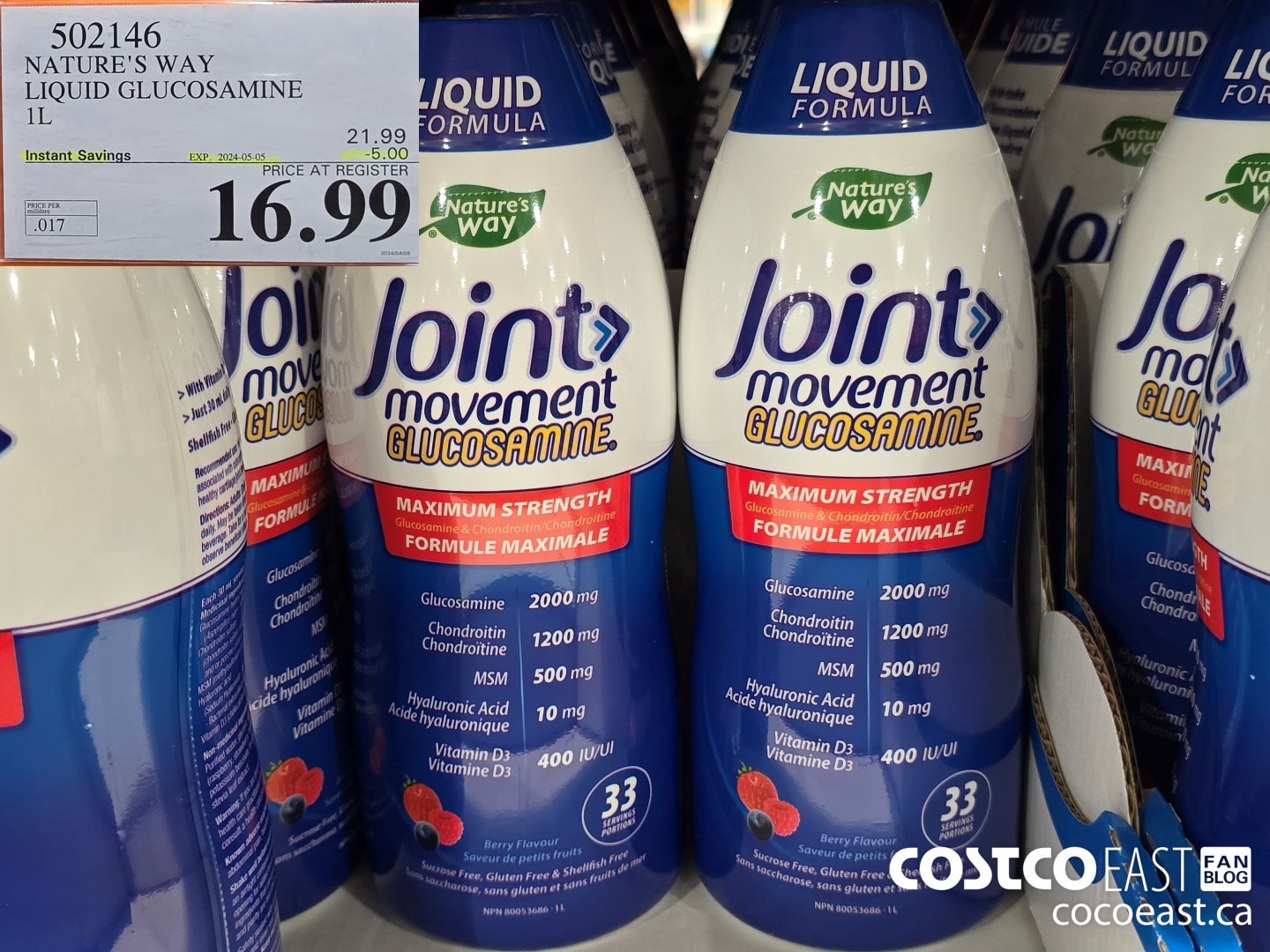 502146 NATURE'S WAY LIQUID GLUCOSAMINE 1L ($5.00 INSTANT SAVINGS EXPIRES ON 2024-05-05) $16.99