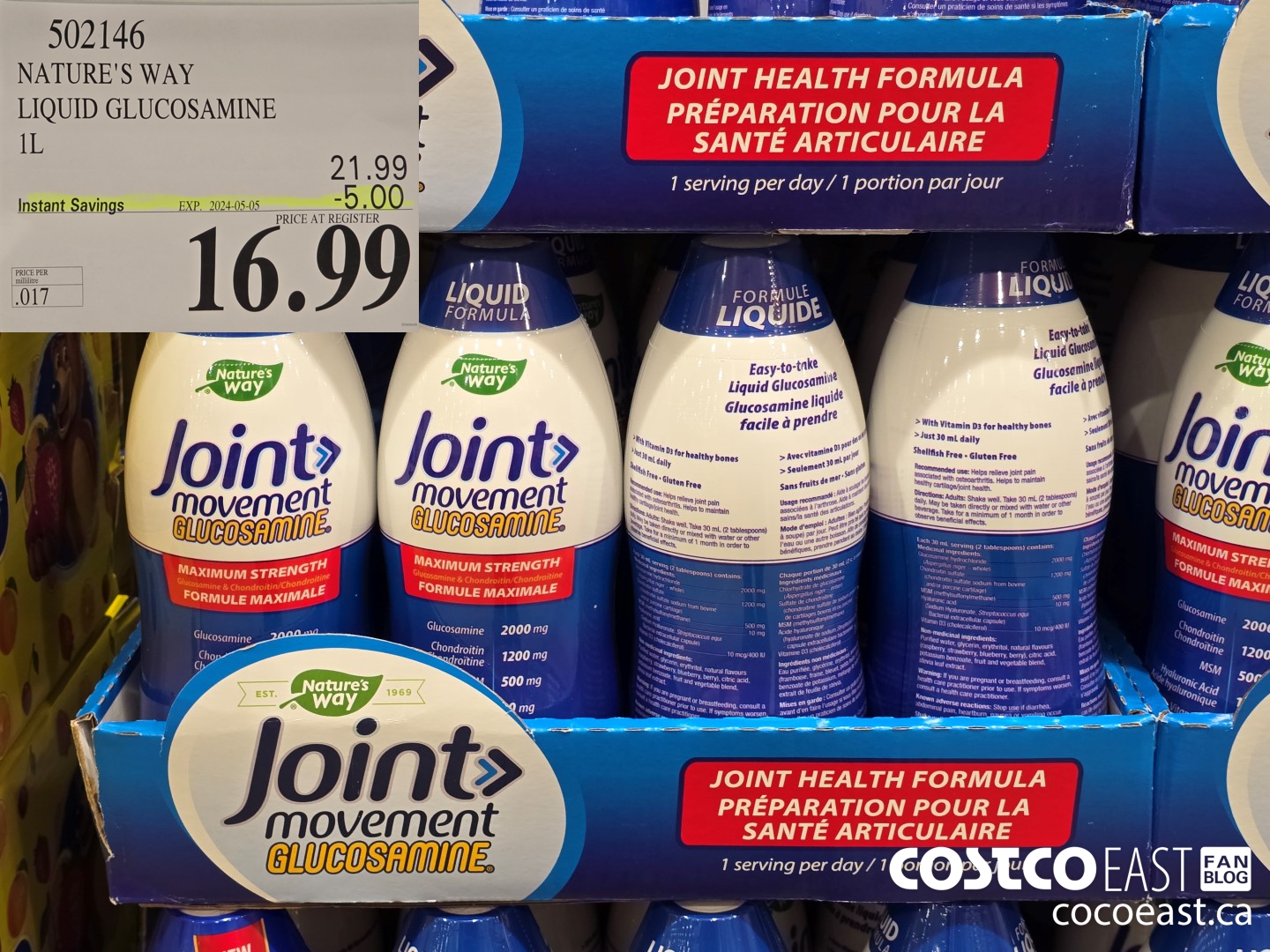 502146 NATURE'S WAY LIQUID GLUCOSAMINE 1L ($5.00 INSTANT SAVINGS EXPIRES ON 2024-05-05) $16.99