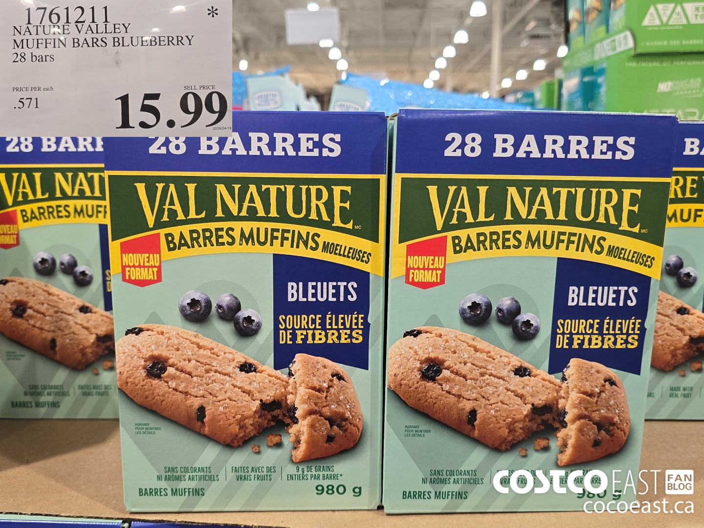 1761211 NATURE VALLEY MUFFIN BARS BLUEBERRY 28 bars $15.99