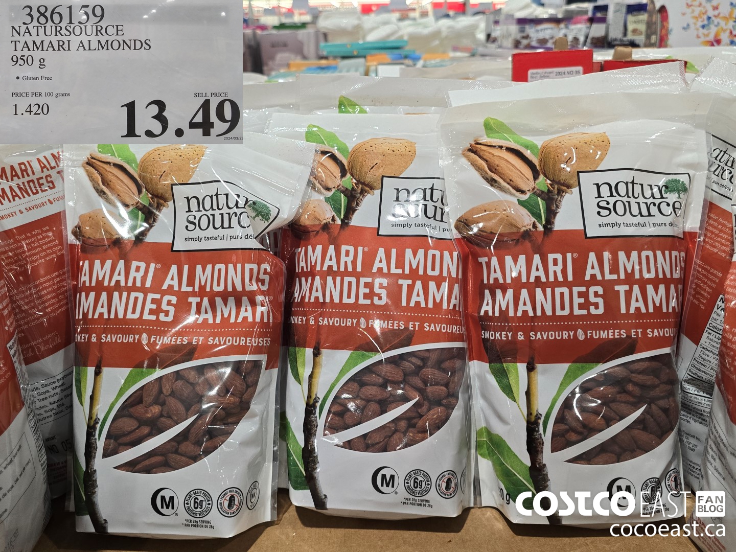386159 NATURSOURCE TAMARI ALMONDS 950 G $13.49