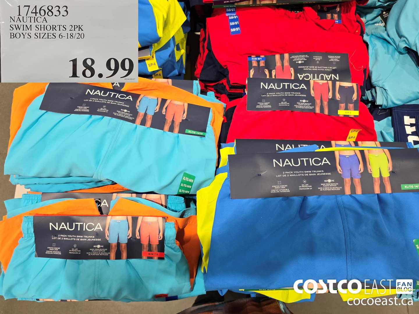 1746833 NAUTICA SWIM SHORTS 2PK BOYS SIZES 6-18/20 $18.99