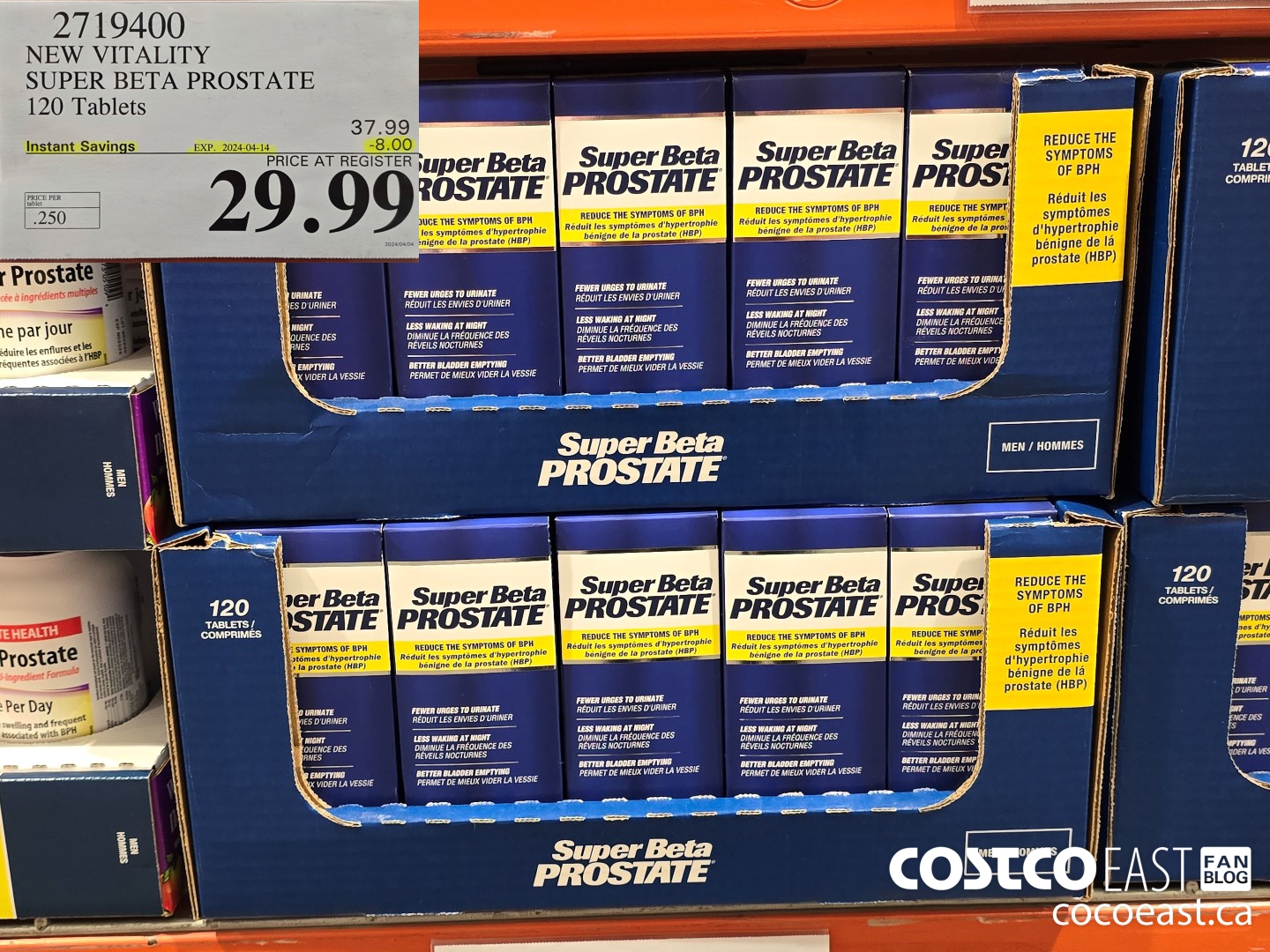 2719400 NEW VITALITY SUPER BETA PROSTATE 120 Tablets ($8.00 INSTANT SAVINGS EXPIRES ON 2024-04-14) $29.99