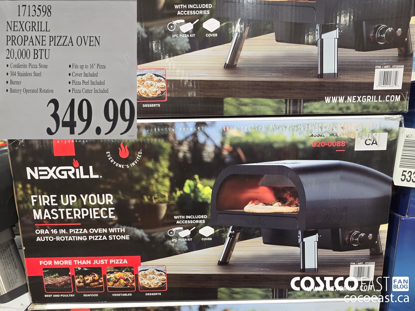 1713598 NEXGRILL PROVANE PIZZA OVEN 20,000 BTU $349.99