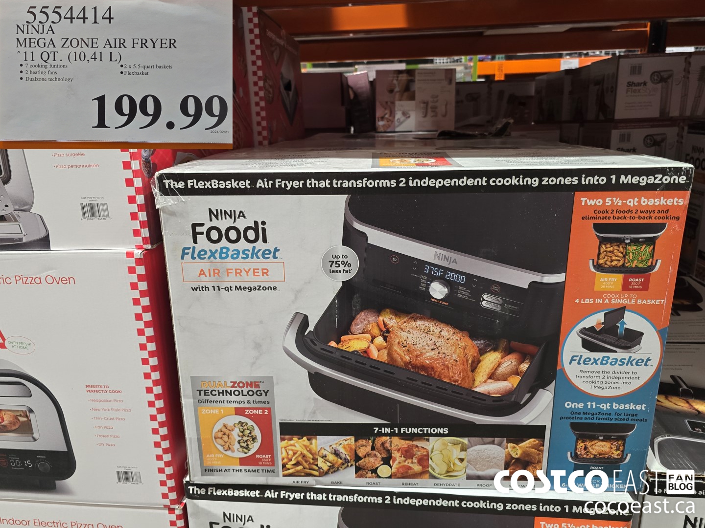 5554414 NINJA MEGA ZONE AIR FRYER 11 QT. (10,41 L) $199.99