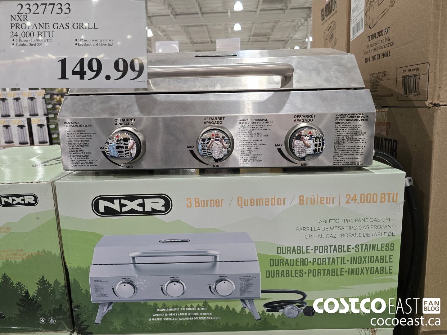 2327733 NXR PROPANE GAS GRILL 24,000 BTU $149.99