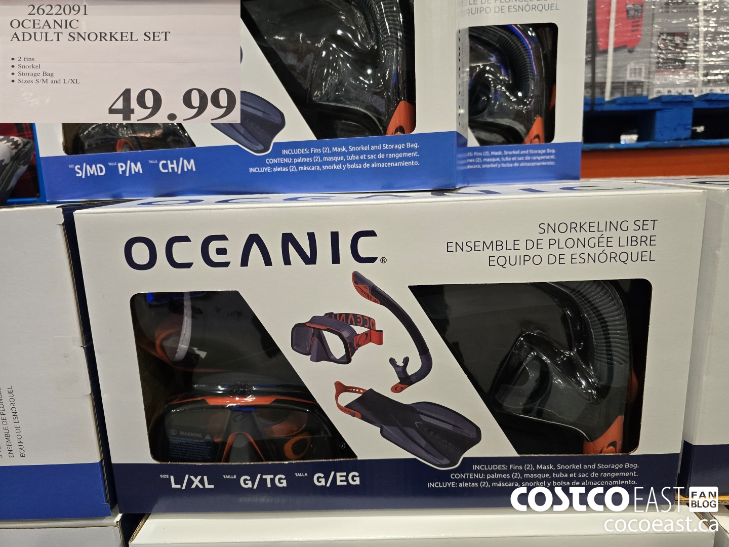 2622091 OCEANIC ADULT SNORKEL SET $49.99