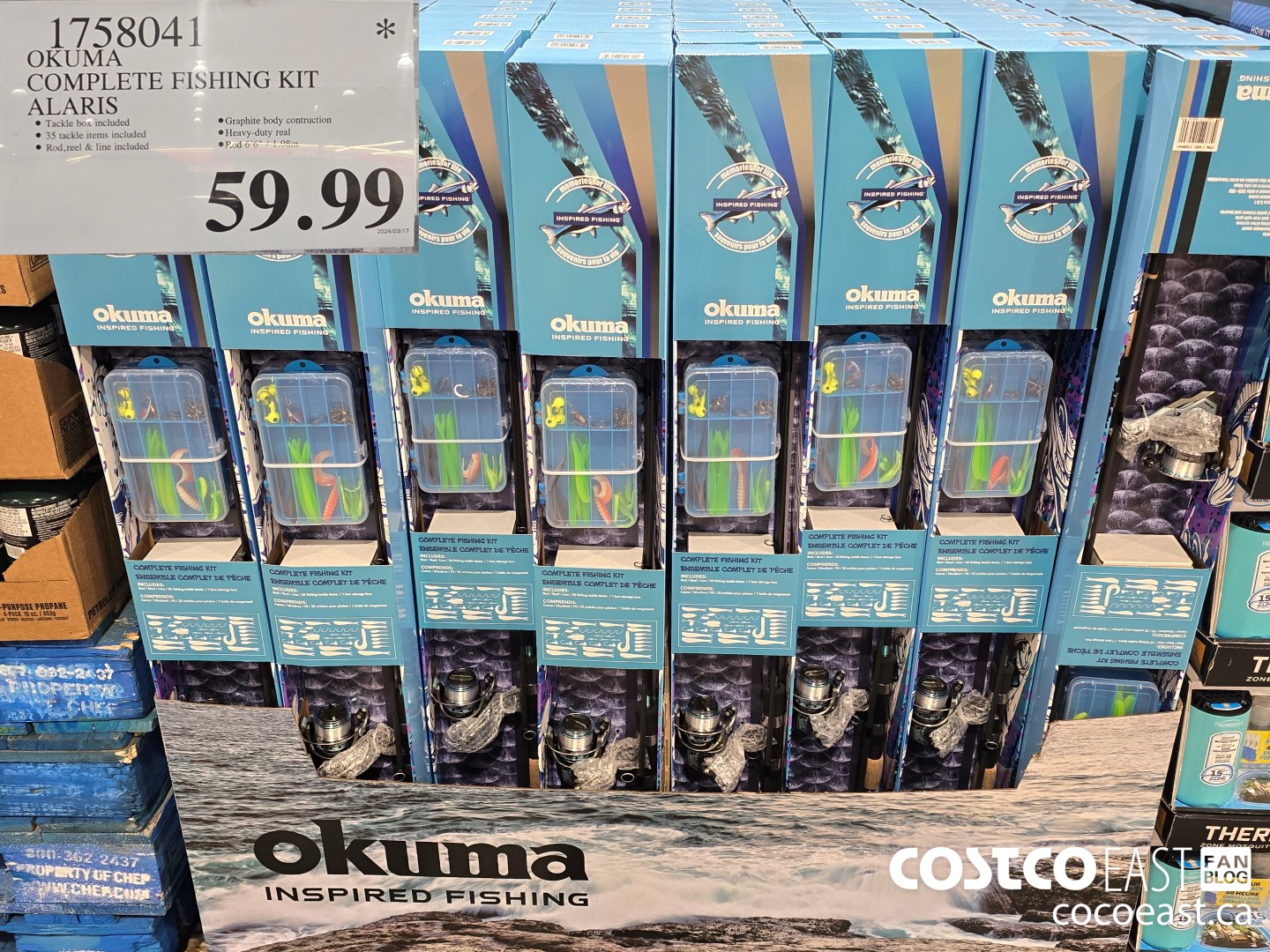 1758041 OKUMA COMPLETE FISHING KIT ALARIS $59.99