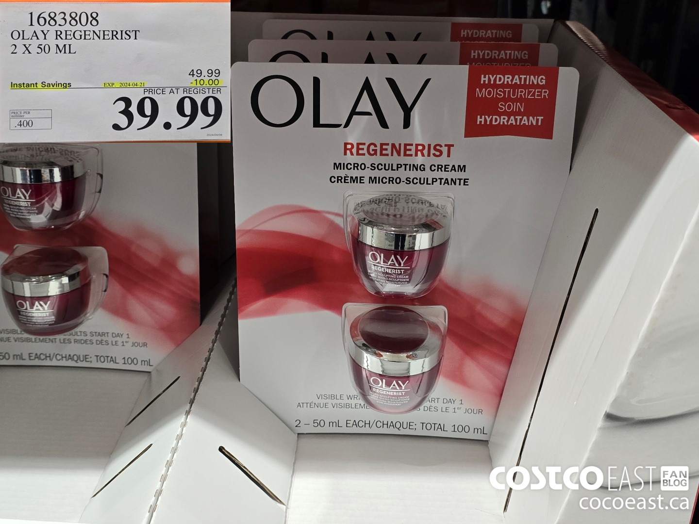 1683808 OLAY REGENERIST 2 X 50 ML ($10.00 INSTANT SAVINGS EXPIRES ON 2024-04-21) $39.99