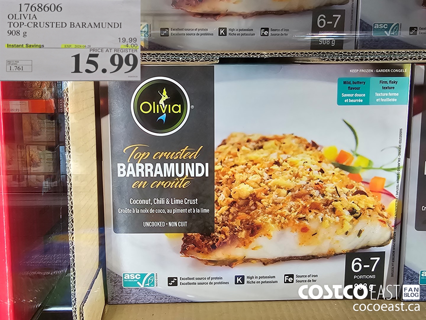 1768606 OLIVIA TOP-CRUSTED BARAMUNDI 908 g ($4.00 INSTANT SAVINGS EXPIRES ON 2024-04-28) $15.99