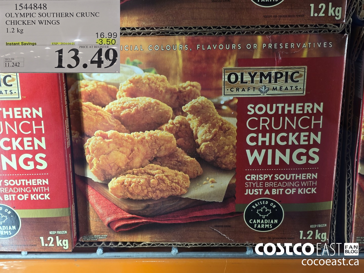 1544848 OLYMPIC SOUTHERN CRUNCH CHICKEN WINGS 1.2 kg ($3.50 INSTANT SAVINGS EXPIRES ON 2024-04-21) $13.49