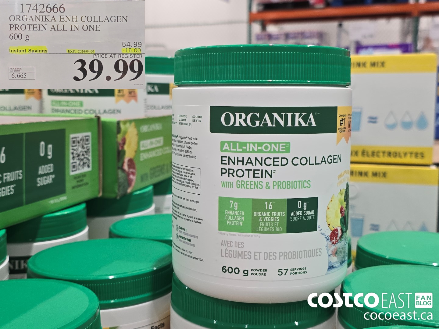 1742666 ORGANIKA ENH COLLAGEN PROTEIN ALL IN ONE 600 g ($15.00 INSTANT SAVINGS EXPIRES ON 2024-04-07) $39.99