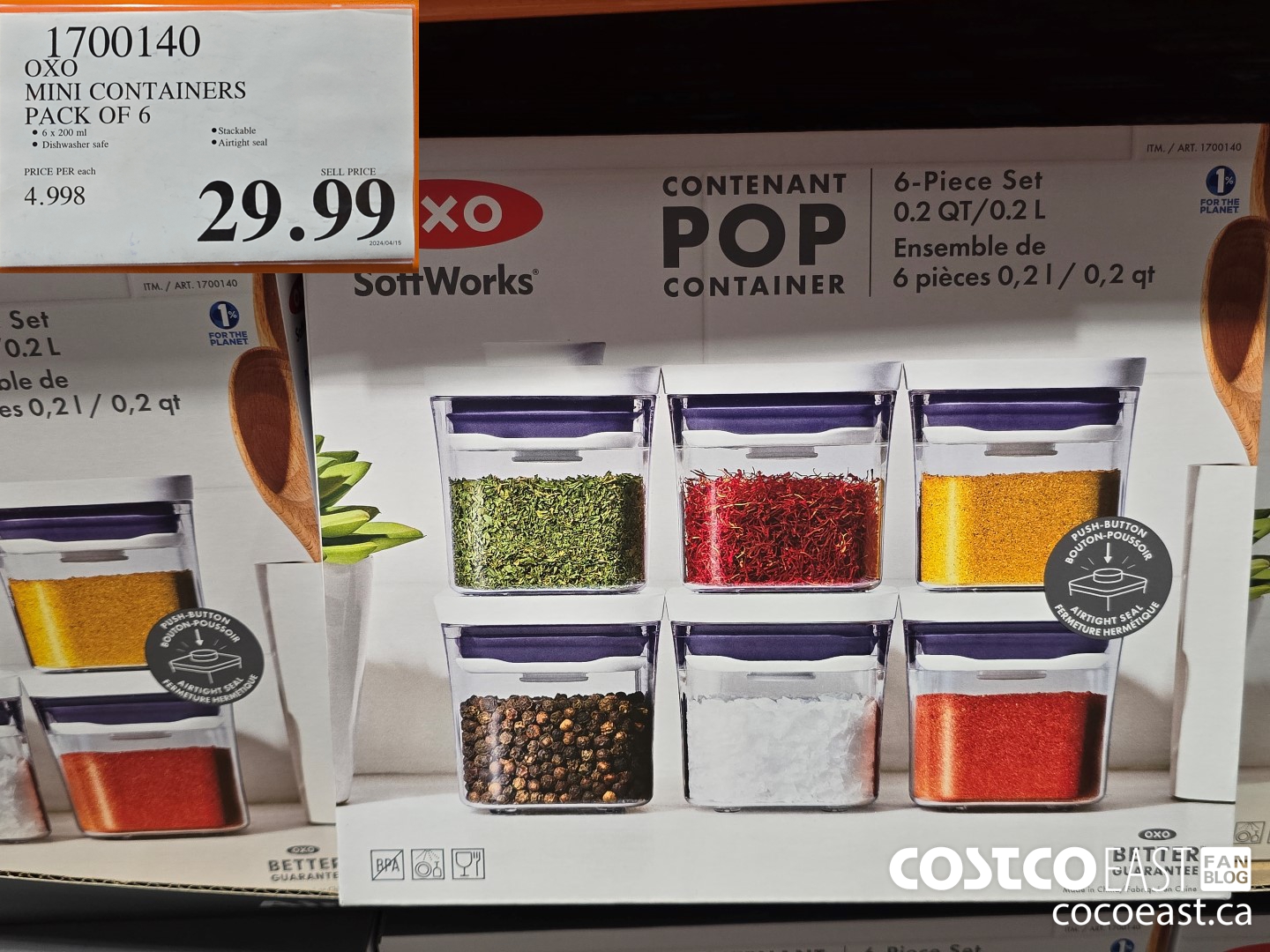 1700140 OXO MINI CONTAINERS PACK OF 6 $29.99