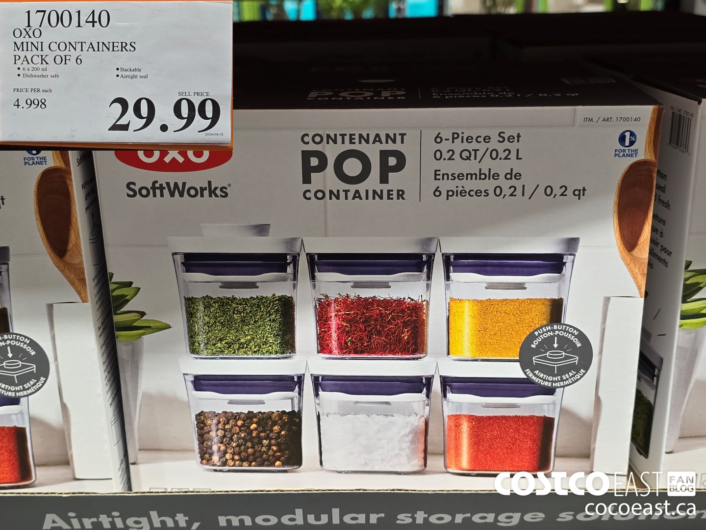 1700140 OXO MINI CONTAINERS PACK OF 6 $29.99