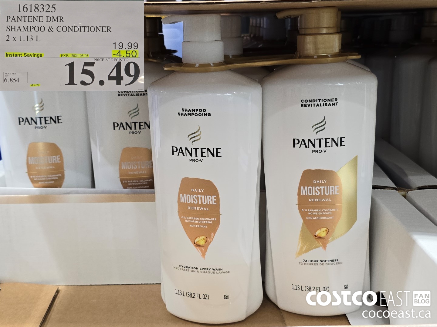 1618325 PANTENE DMR SHAMPOO & CONDITIONER 2 x 1.13L ($4.50 INSTANT SAVINGS EXPIRES ON 2024-05-05) $15.49
