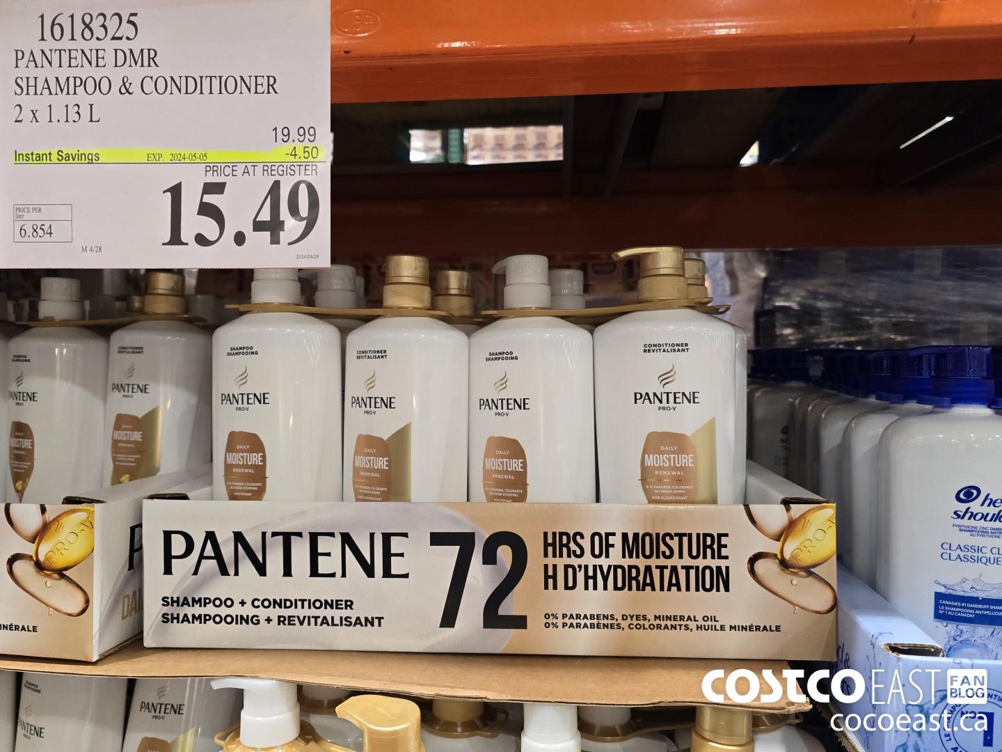 1618325 PANTENE DMR SHAMPOO & CONDITIONER 2 x 1.13L ($4.50 INSTANT SAVINGS EXPIRES ON 2024-05-05) $15.49