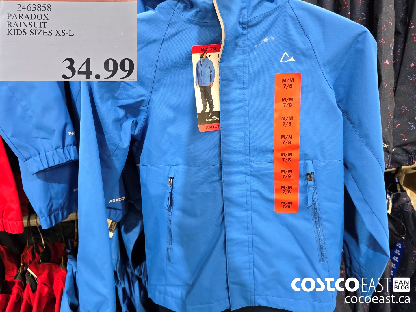 2463858 PARADOX RAINSUIT KIDS SIZES XS-L $34.99