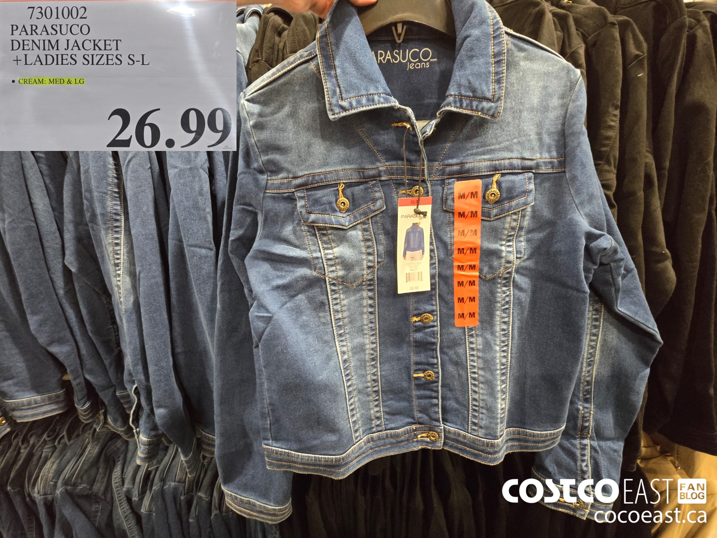 7301002 PARASUCO DENIM JACKET + LADIES SIZES S-L $26.99