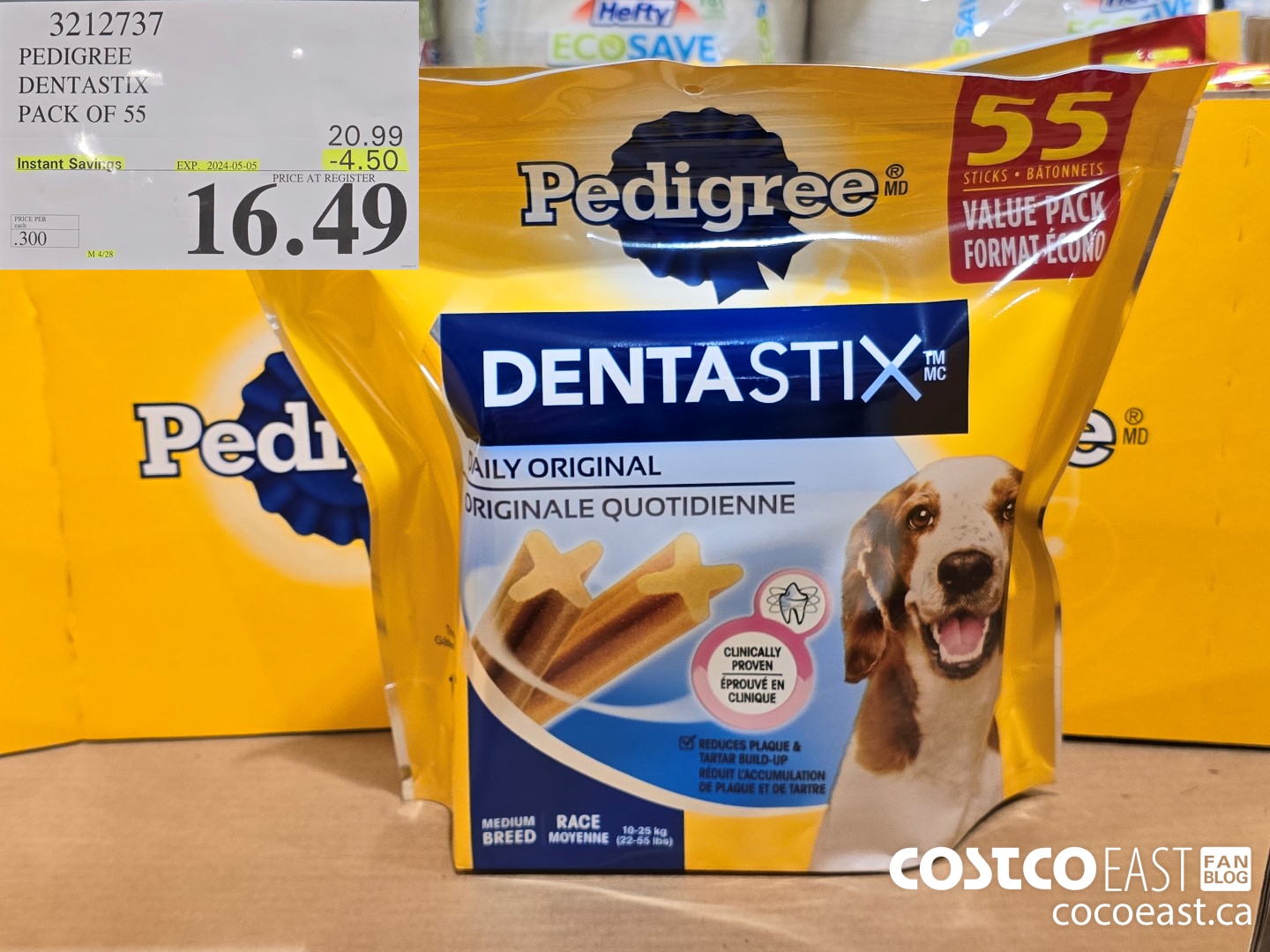 3212737 PEDIGREE DENTASTIX pack of 55 ($4.50 INSTANT SAVINGS EXPIRES ON 2024-05-05) $16.49