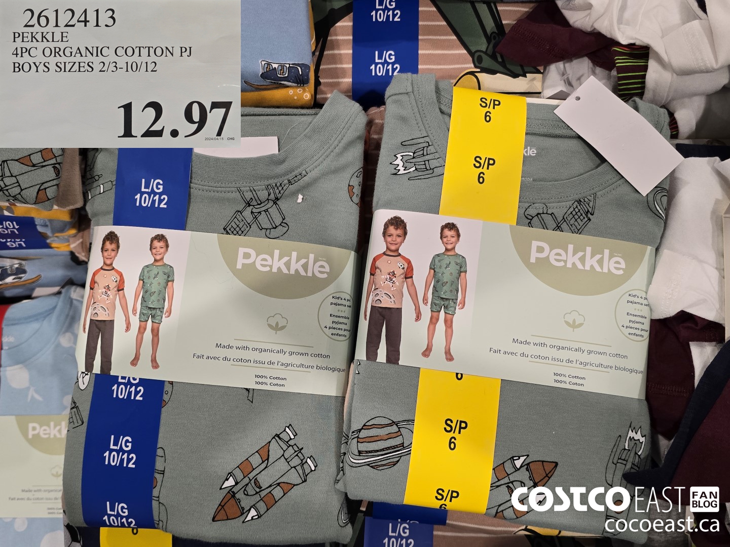 2612413 PEKKLE 4PC ORGANIC COTTON PJ BOYS SIZES 2/3-10/12 $12.97