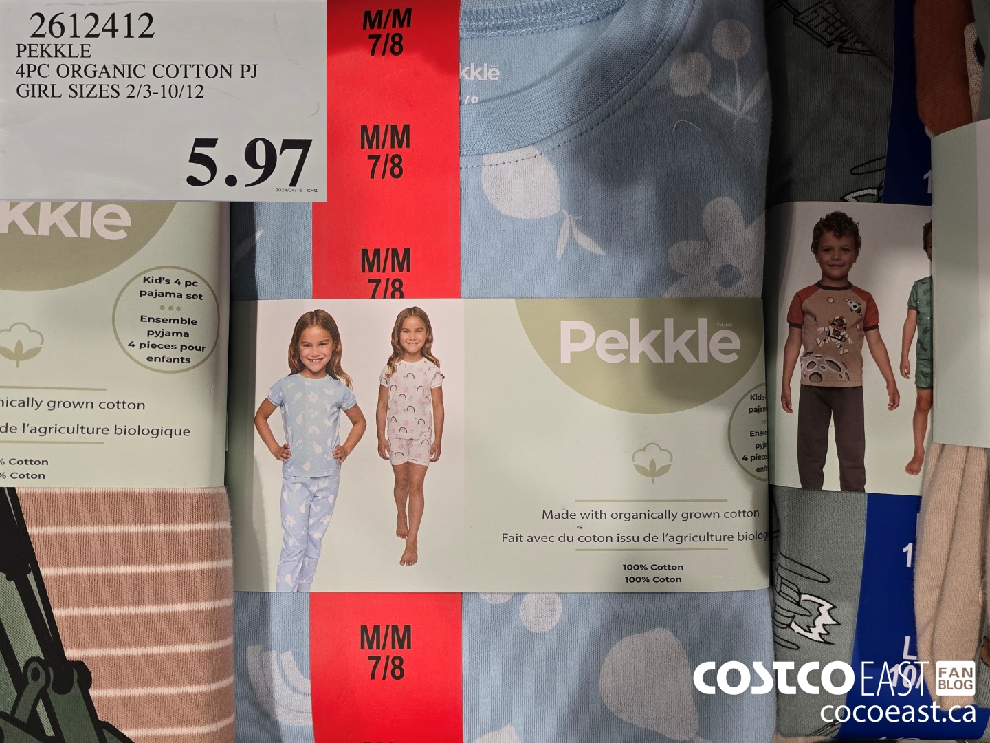 2612412 PEKKLE 4PC ORGANIC COTTON PJ GIRLS SIZES 2/3-10/12 $5.97