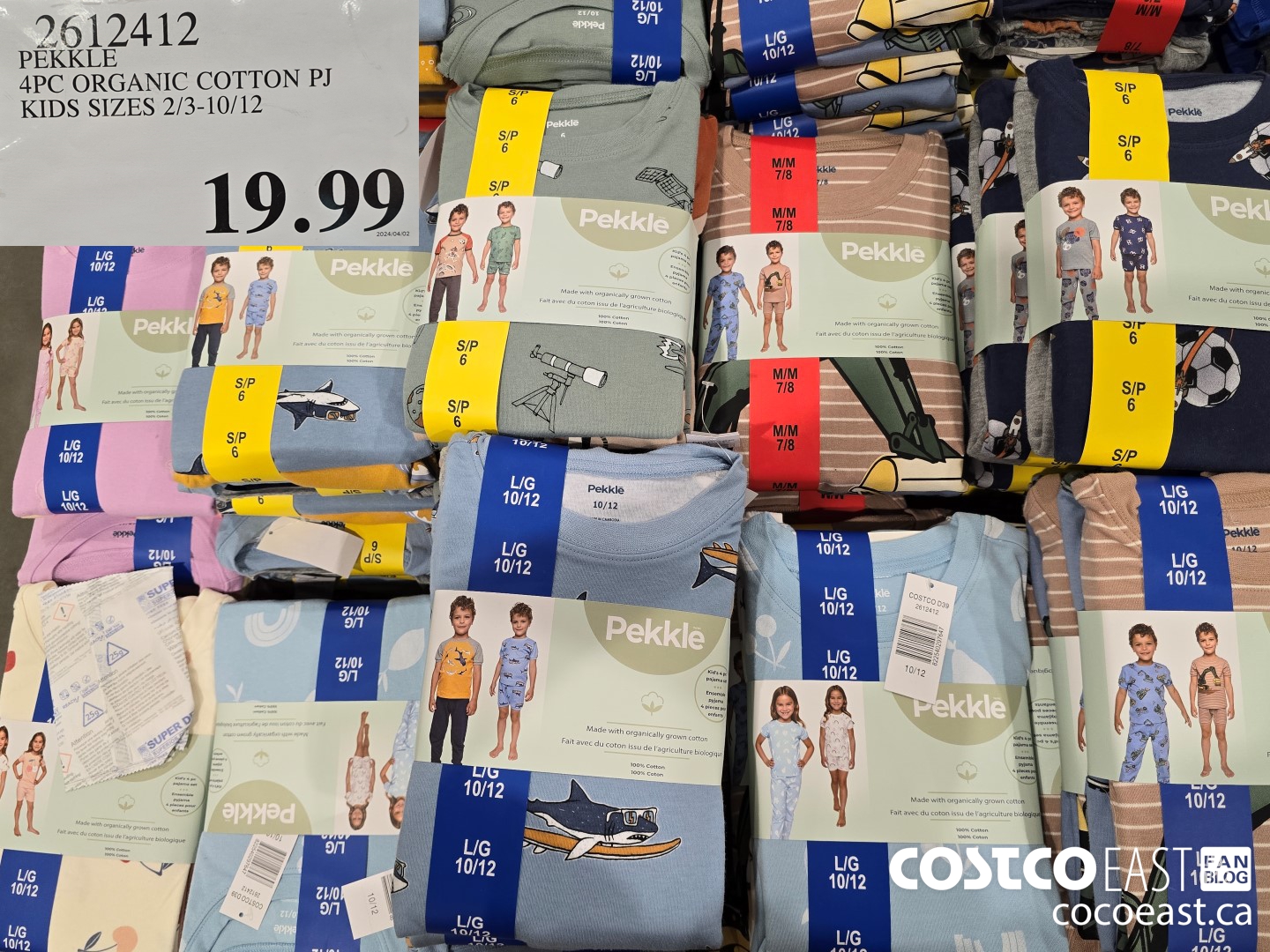 2612412 PEKKLE 4PC ORGANIC COTTON PJ KIDS SIZES 2/3-10/12 $19.99