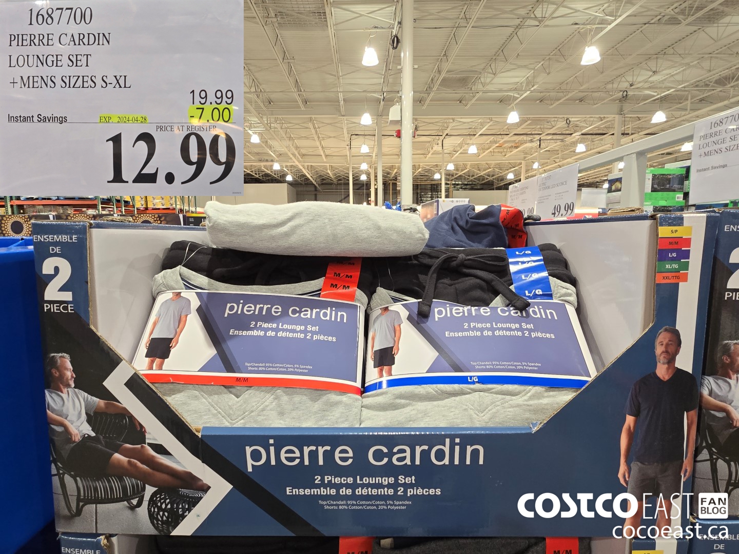 1687700 PIERRE CARDIN LOUNGE SET +MENS SIZES S-XL ($7.00 INSTANT SAVINGS EXPIRES ON 2024-04-28) $12.99