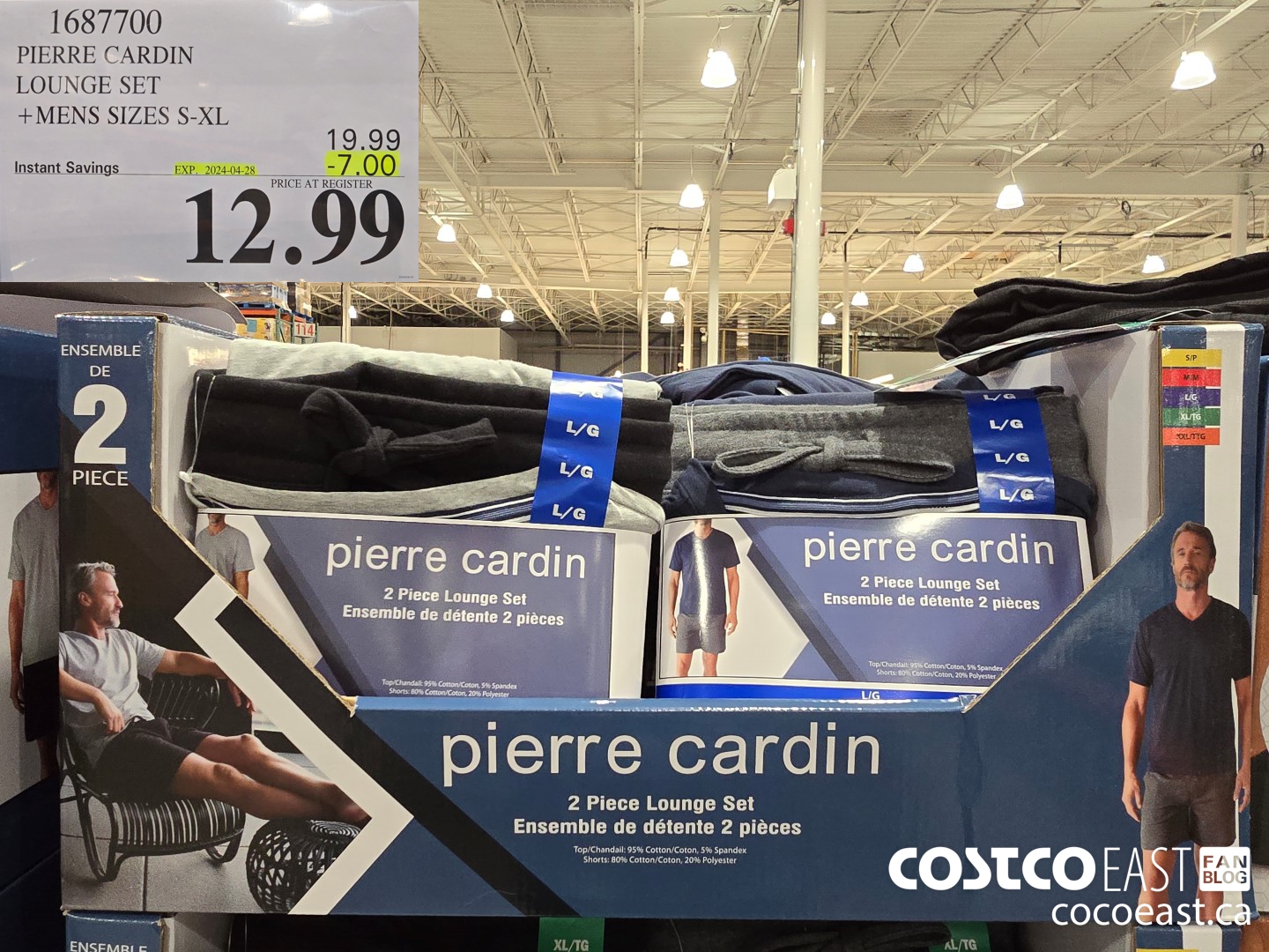 1687700 PIERRE CARDIN LOUNGE SET +MENS SIZES S-XXL ($7.00 INSTANT SAVINGS EXPIRES ON 2024-04-28) $12.99