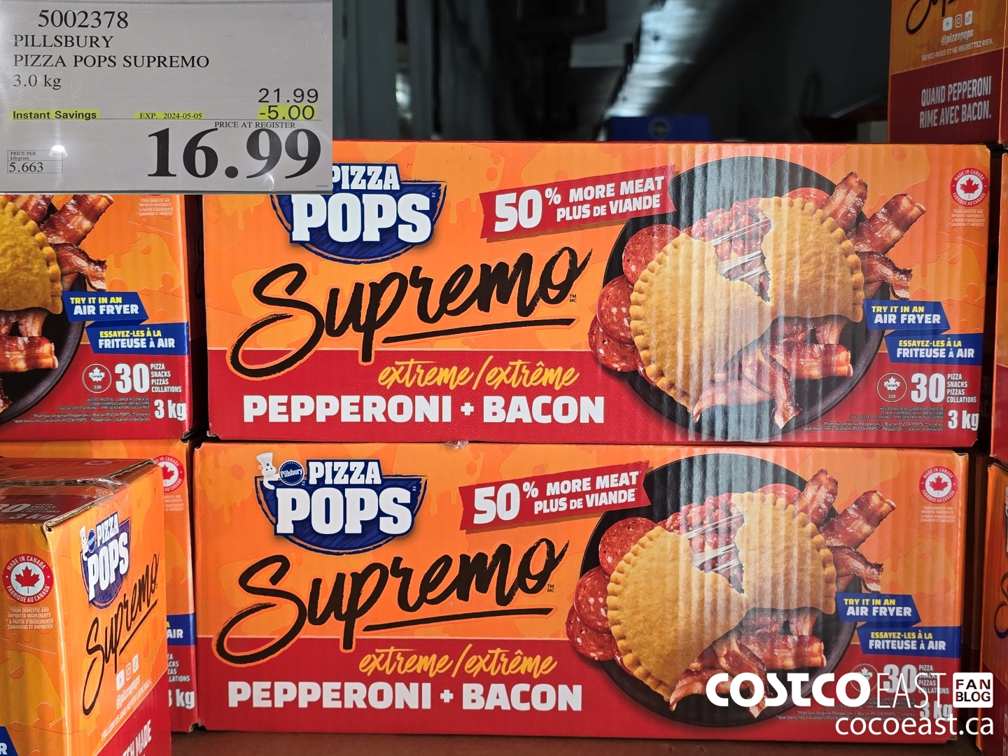 5002378 PILLSBURY PIZZA POPS SUPREMO 3.0 KG ($5.00 INSTANT SAVINGS EXPIRES ON 2024-05-05) $16.99