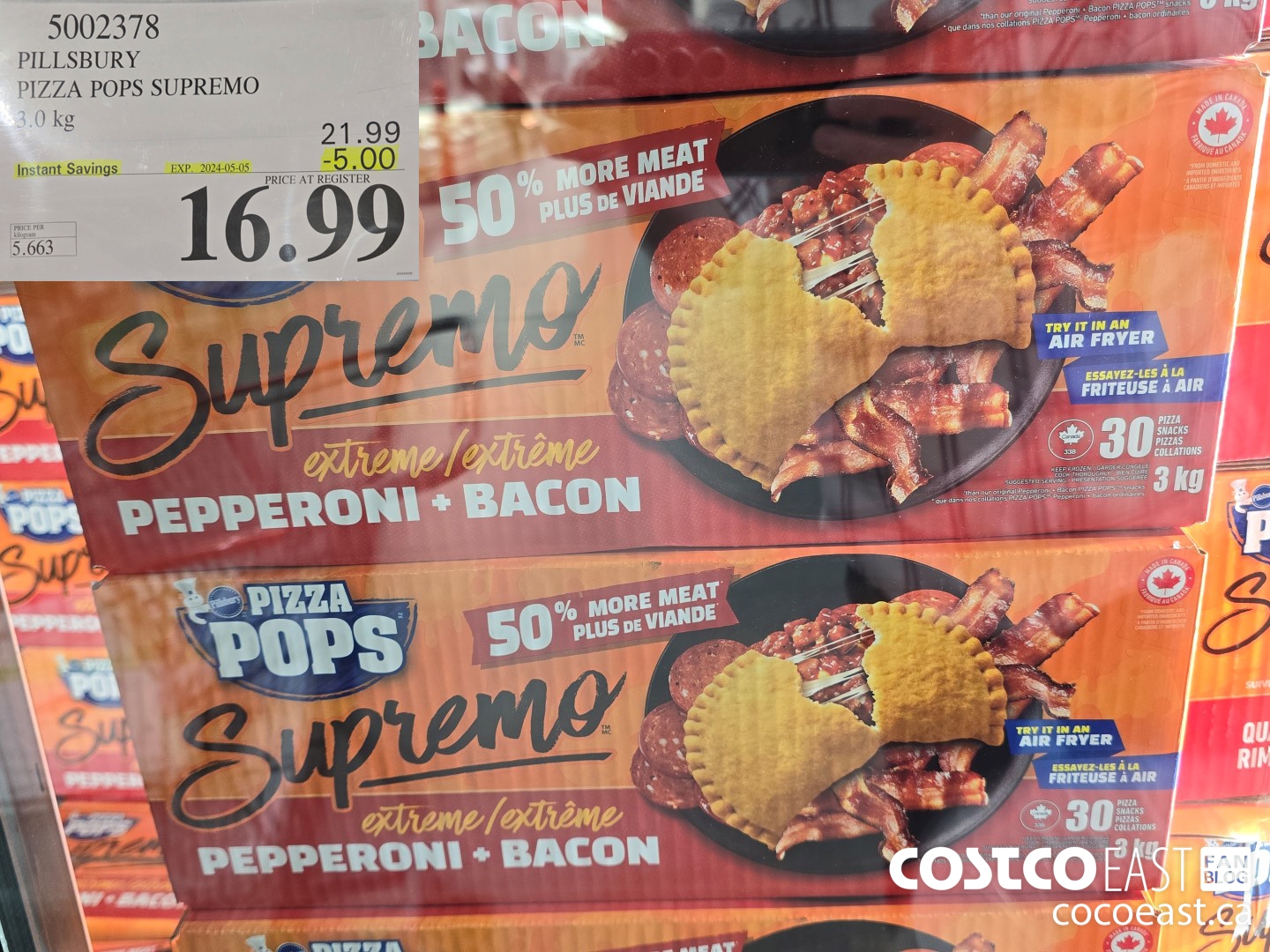 5002378 PILLSBURY PIZZA POPS SUPREMO 3.0 KG ($5.00 INSTANT SAVINGS EXPIRES ON 2024-05-05) $16.99