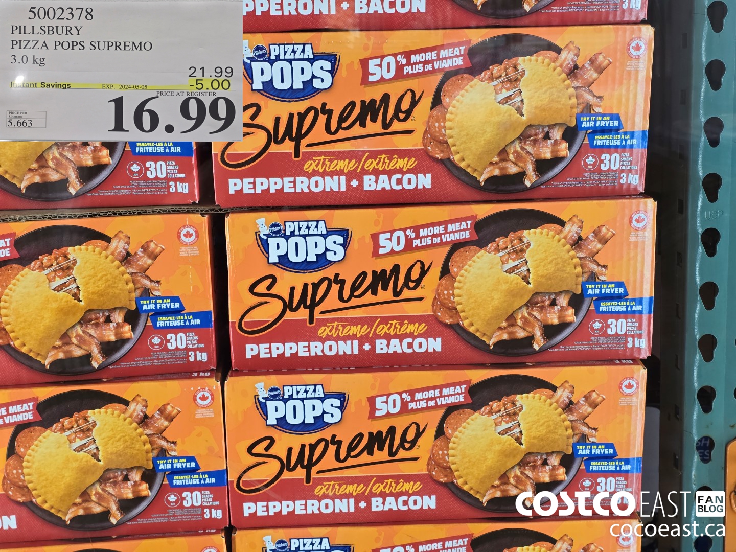 5002378 PILLSBURY PIZZA POPS SUPREMO 3.0 KG ($5.00 INSTANT SAVINGS EXPIRES ON 2024-05-05) $16.99