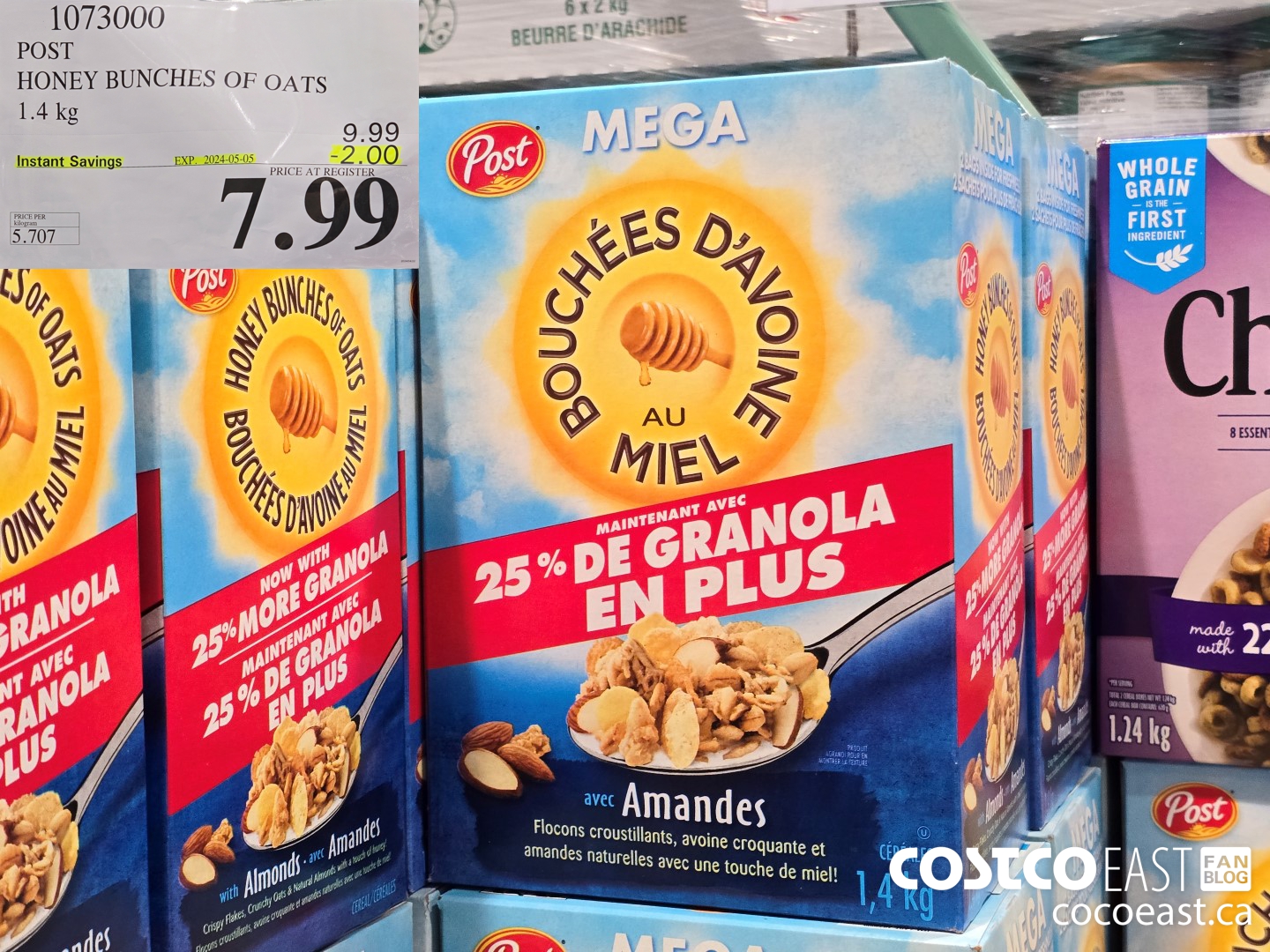 1073000 POST HONEY BUNCHES OF OATS 1.4 KG ($2.00 INSTANT SAVINGS EXPIRES ON 2024-05-05) $7.99