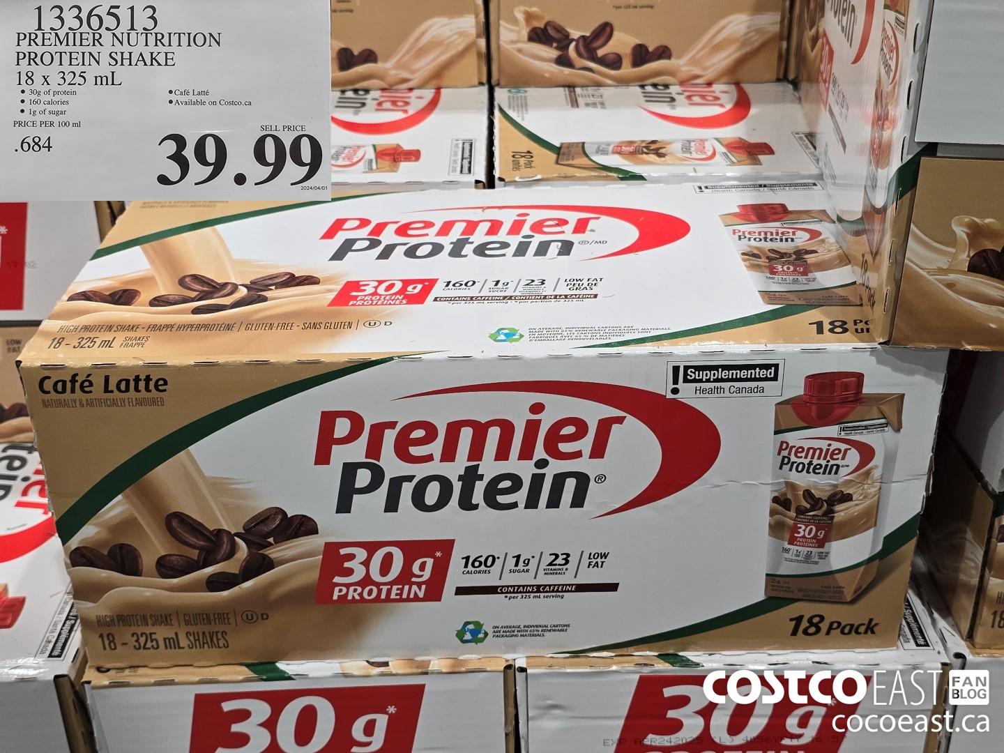 1336513 PREMIER NUTRITION PROTEIN SHAKE 18 x 325 mL $39.99