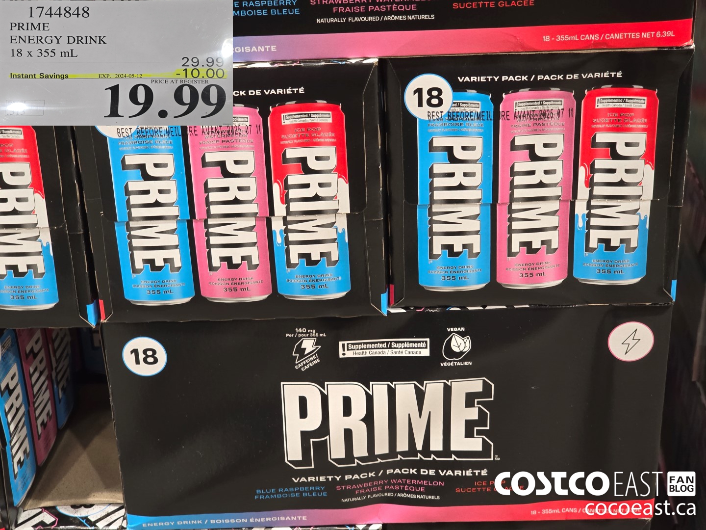 1744848 PRIME ENERGY DRINK 18 X 355 ML ($10.00 INSTANT SAVINGS EXPIRES ON 2024-05-12) $19.99