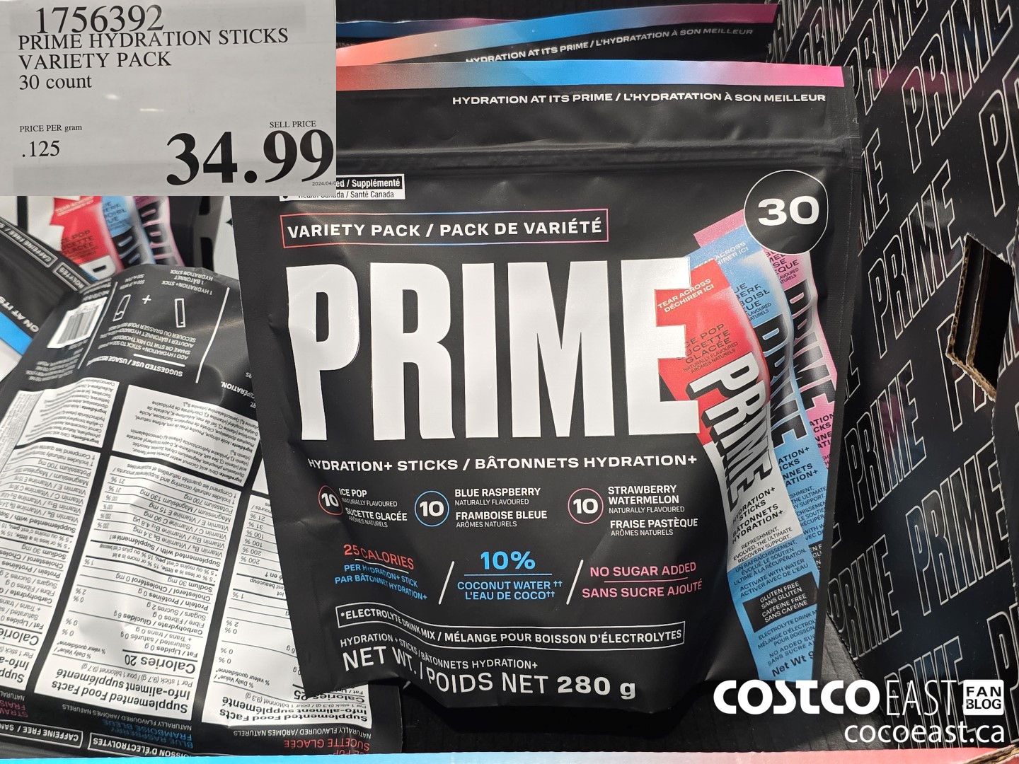 1756392 PRIME HYDRATION STICKS VARIETY PACK 30 count $34.99