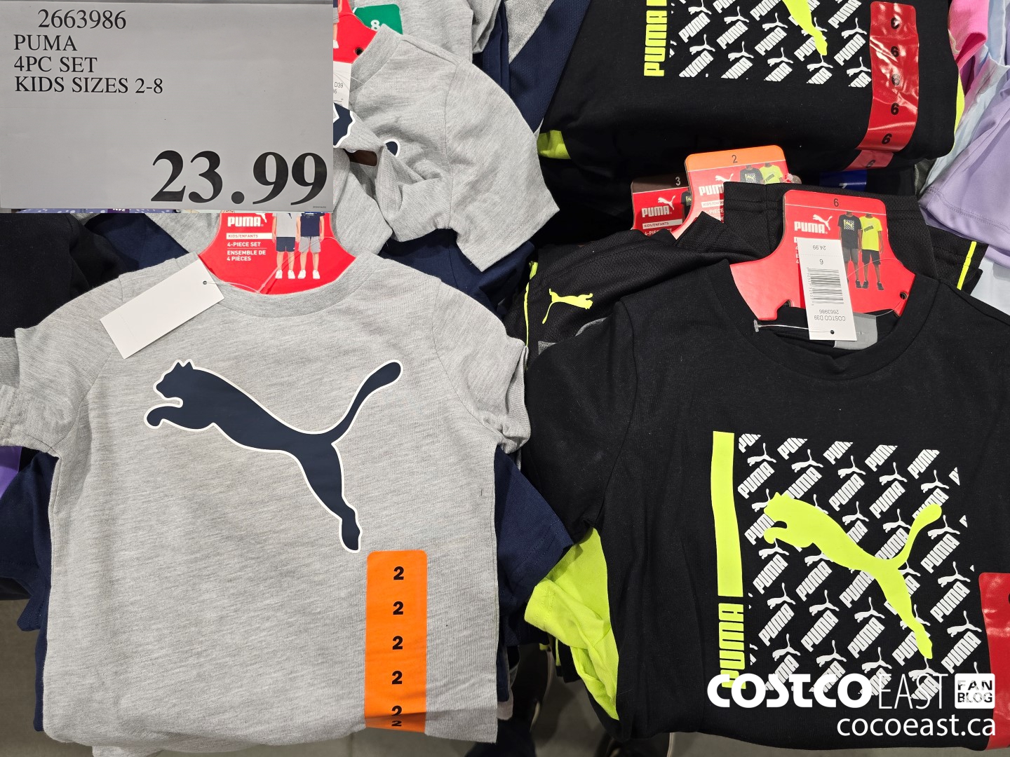 2663986 PUMA 4PC SET KIDS SIZES 2-8 $23.99