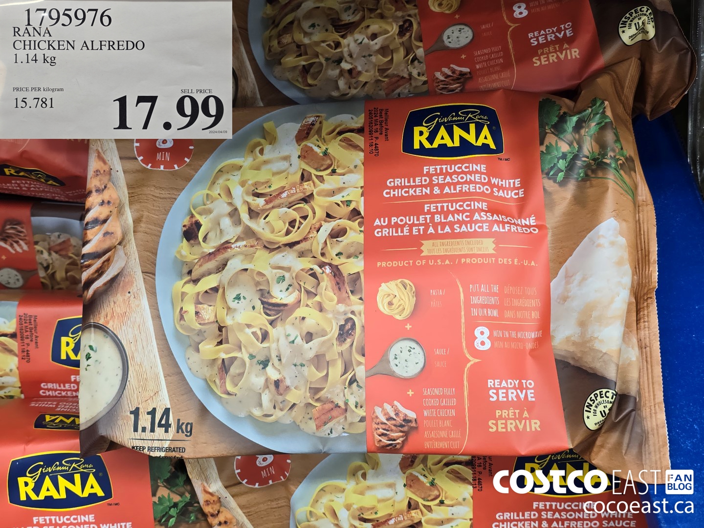 1795976 RANA CHICKEN ALFREDO 1.14 KG $17.99
