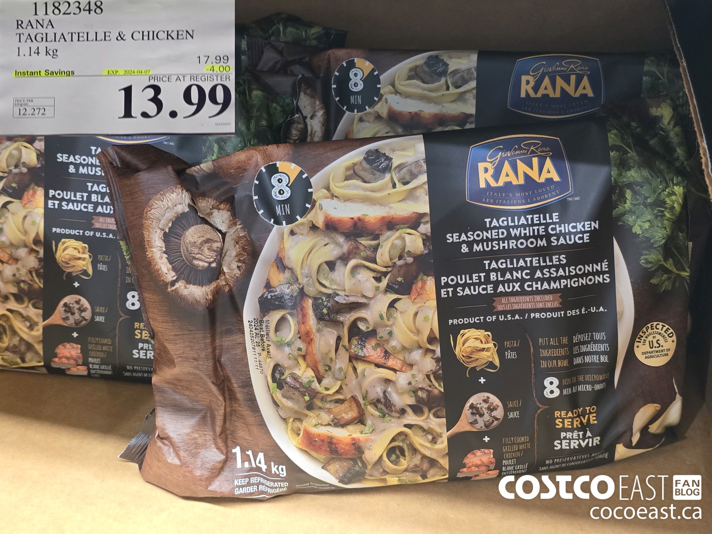 1182348 RANA TAGLIATELLE & CHICKEN 1.14 KG ($4.00 INSTANT SAVINGS EXPIRES ON 2024-04-07) $13.99