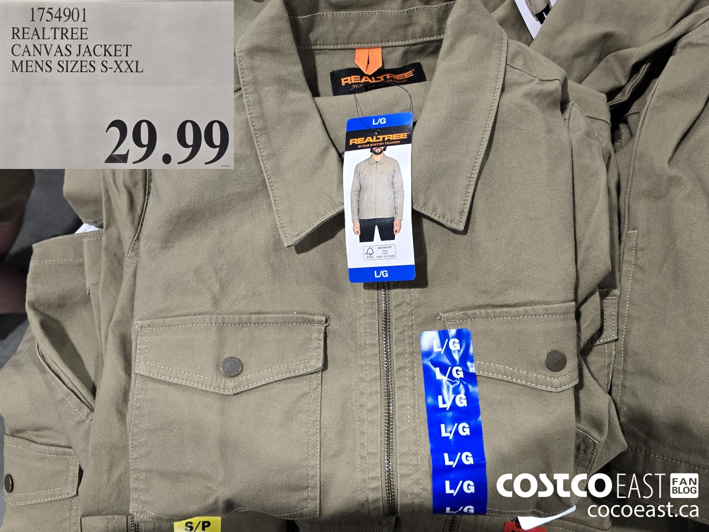 1754901 REALTREE CANVAS JACKET MENS SIZES S-XXL $29.99