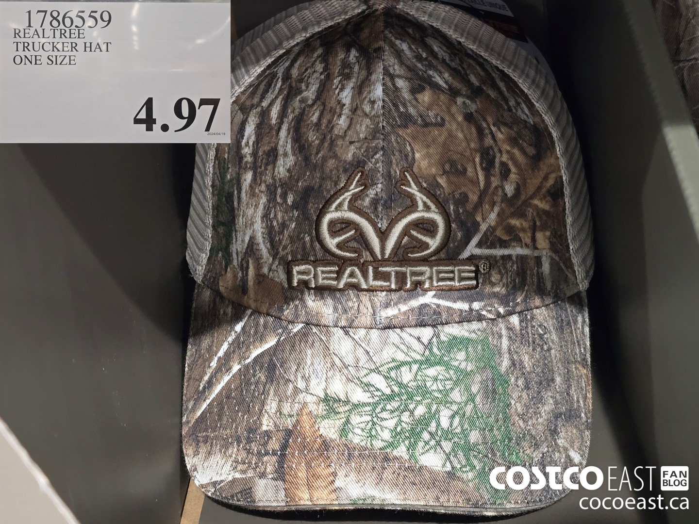 1786559 REALTREE TRUCKER HAT ONE SIZE $4.97