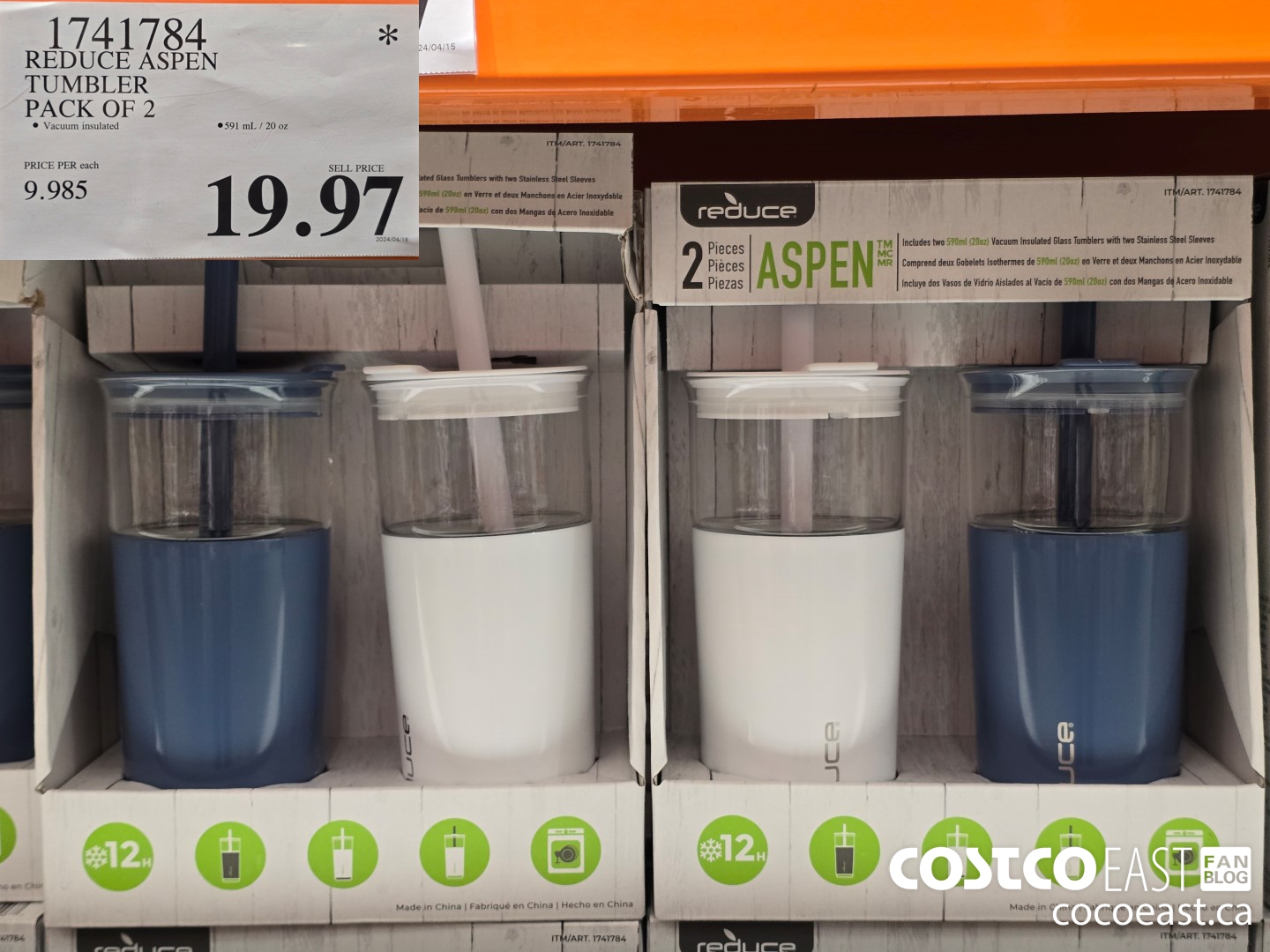 1741784 REDUCE ASPEN TUMBLER PACK OF 2 $19.97