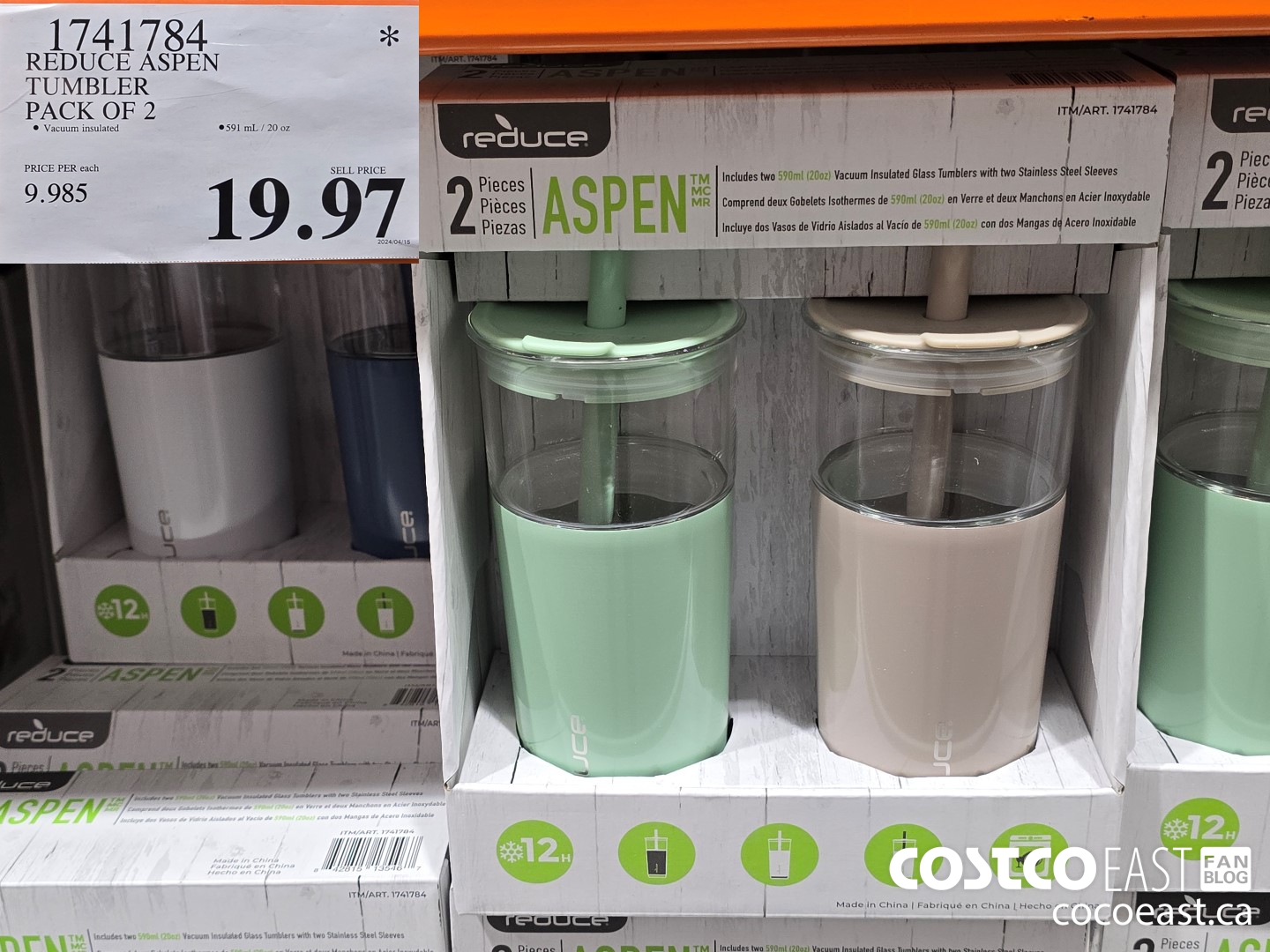 1741784 REDUCE ASPEN TUMBLER PACK OF 2 $19.97